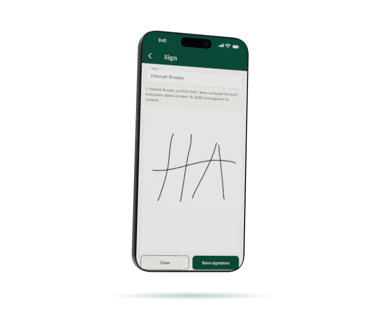 The client signing on the phone