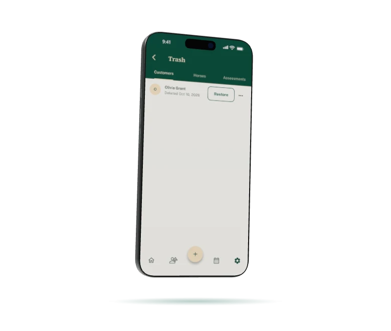 The trash with a deleted client to restore