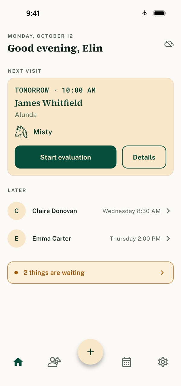 The app in flight mode, working as usual